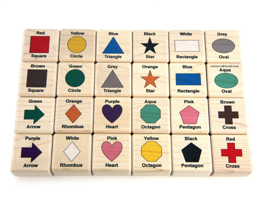 Colors & Shapes Color Wooden Matching Game - 24 pc Set