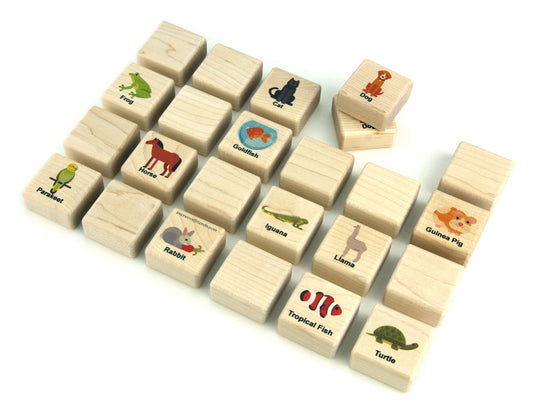 Animal Friends Pet Wooden Matching Game - 24 pc Set