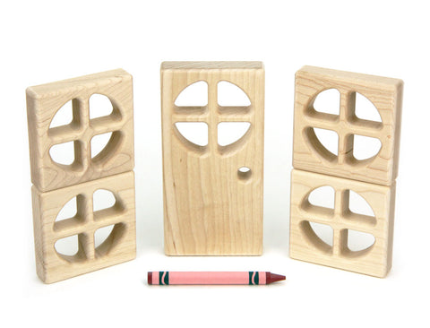 5 pc Round-Paned Window & Door Blocks Booster