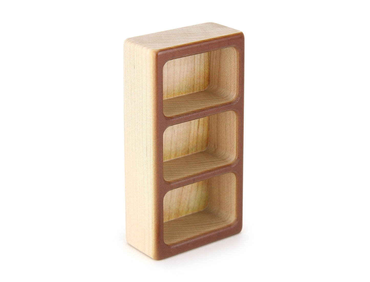 4x2 Tall Shelf - Brown - 1:12 Scale Furniture Solid Maple Block