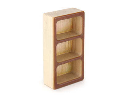 4x2 Tall Shelf - Brown - 1:12 Scale Furniture Solid Maple Block
