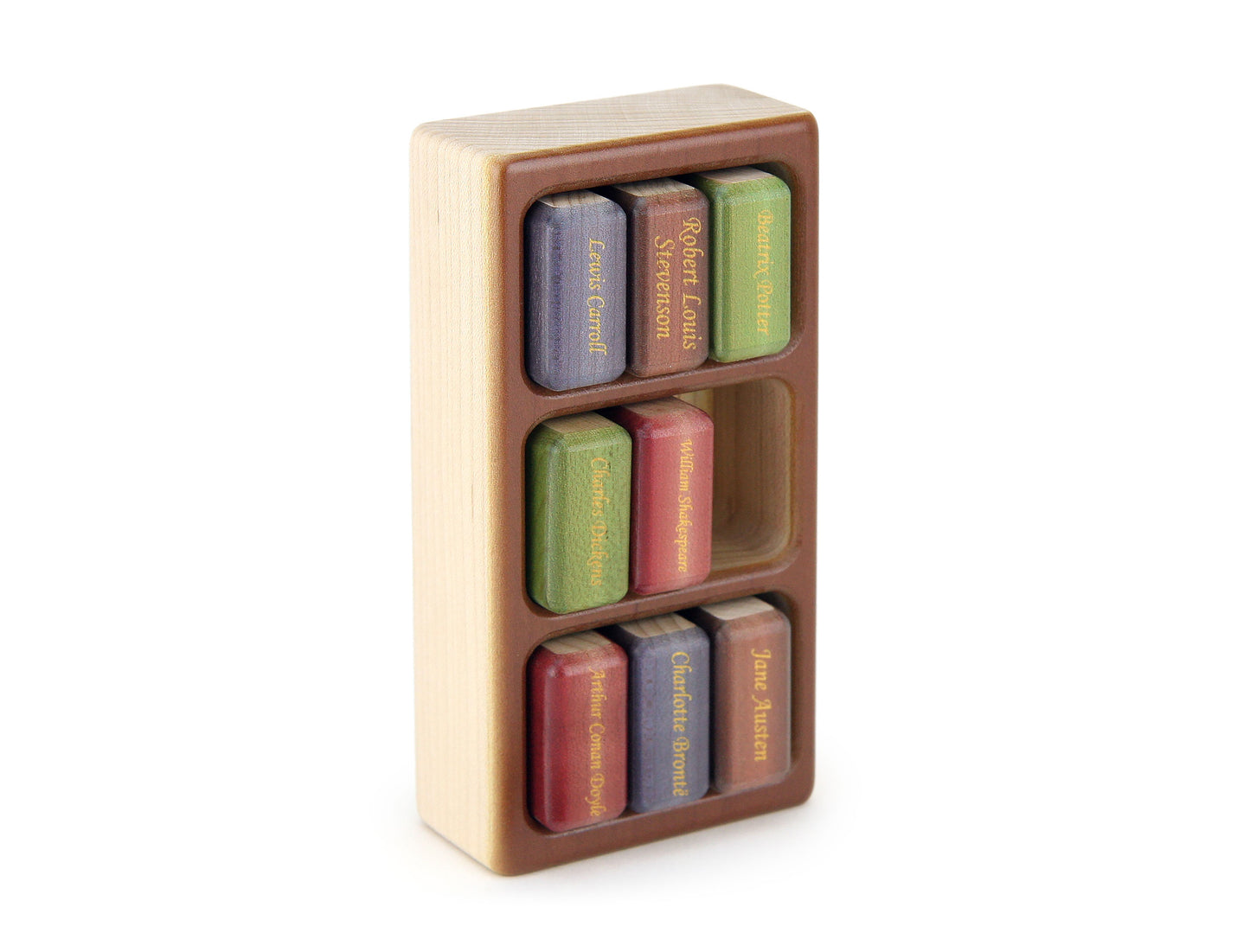 4x2 Tall Shelf - Brown - 1:12 Scale Furniture Solid Maple Block