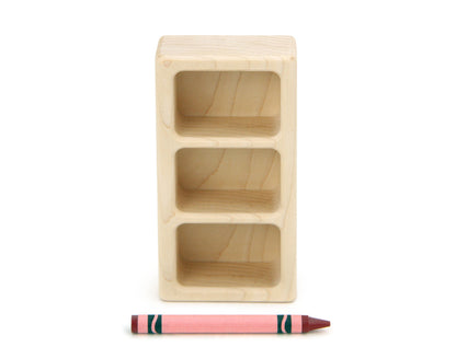 4x2 Tall Shelf - Natural - 1:12 Scale Furniture Solid Maple Block