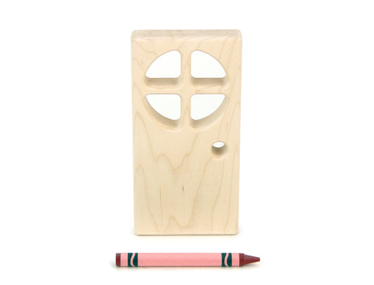4x2 Round-Paned-Window Door Unit Building Block