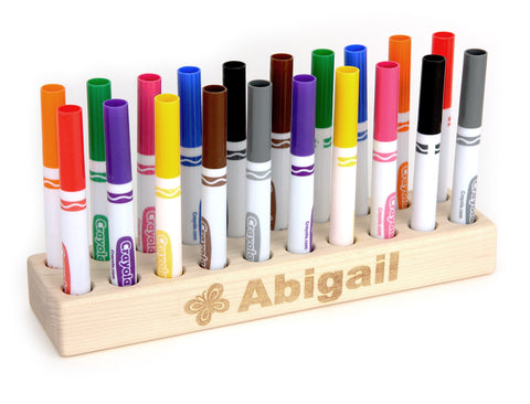 Personalized Maple 20-Marker Holder