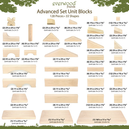 128 pc. Advanced Set Maple Building Blocks