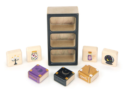 LIMITED! Spooky Apothecary Shelf 8 pc. Building Block Set