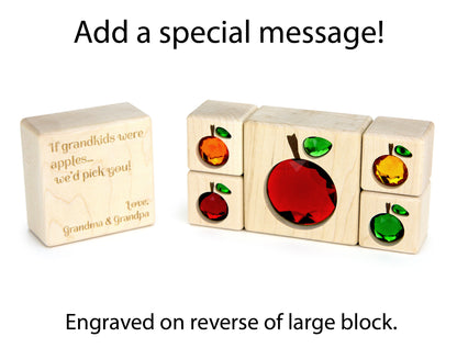 LIMITED! Autumn Apples 5 pc. Gem Message Blocks
