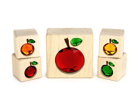 LIMITED! Autumn Apples 5 pc. Gem Message Blocks