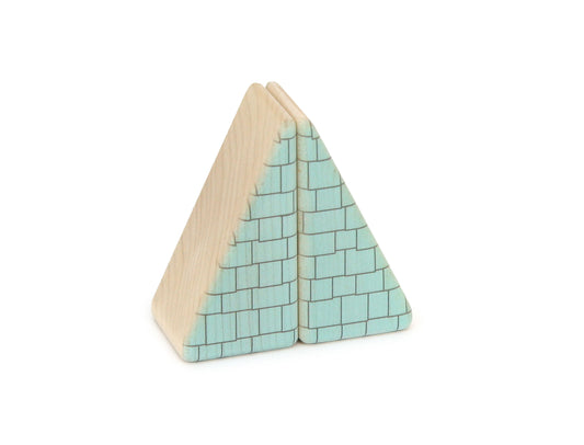 LIMITED! 2x1 Triangle Aqua Shingle Roof 2 pc. Double-Sided Building Blocks