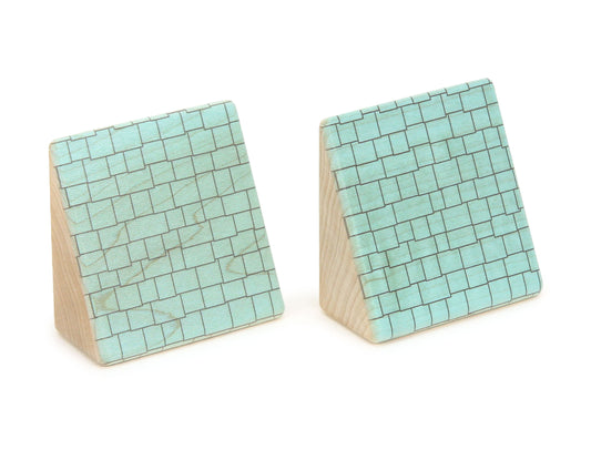 LIMITED! 2x2 Ramp Aqua Shingle Roof 2 pc. Building Blocks