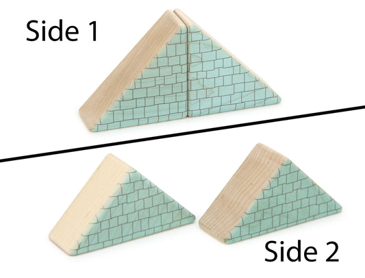 LIMITED! 2x2 Triangle Aqua Shingle Roof 2 pc. Double-Sided Building Blocks