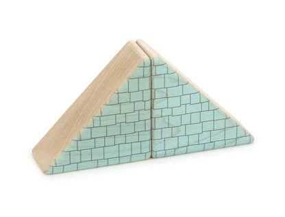 LIMITED! 2x2 Triangle Aqua Shingle Roof 2 pc. Double-Sided Building Blocks