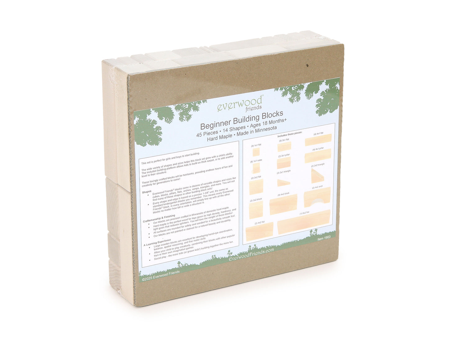 45 pc. Beginner Set Maple Building Blocks