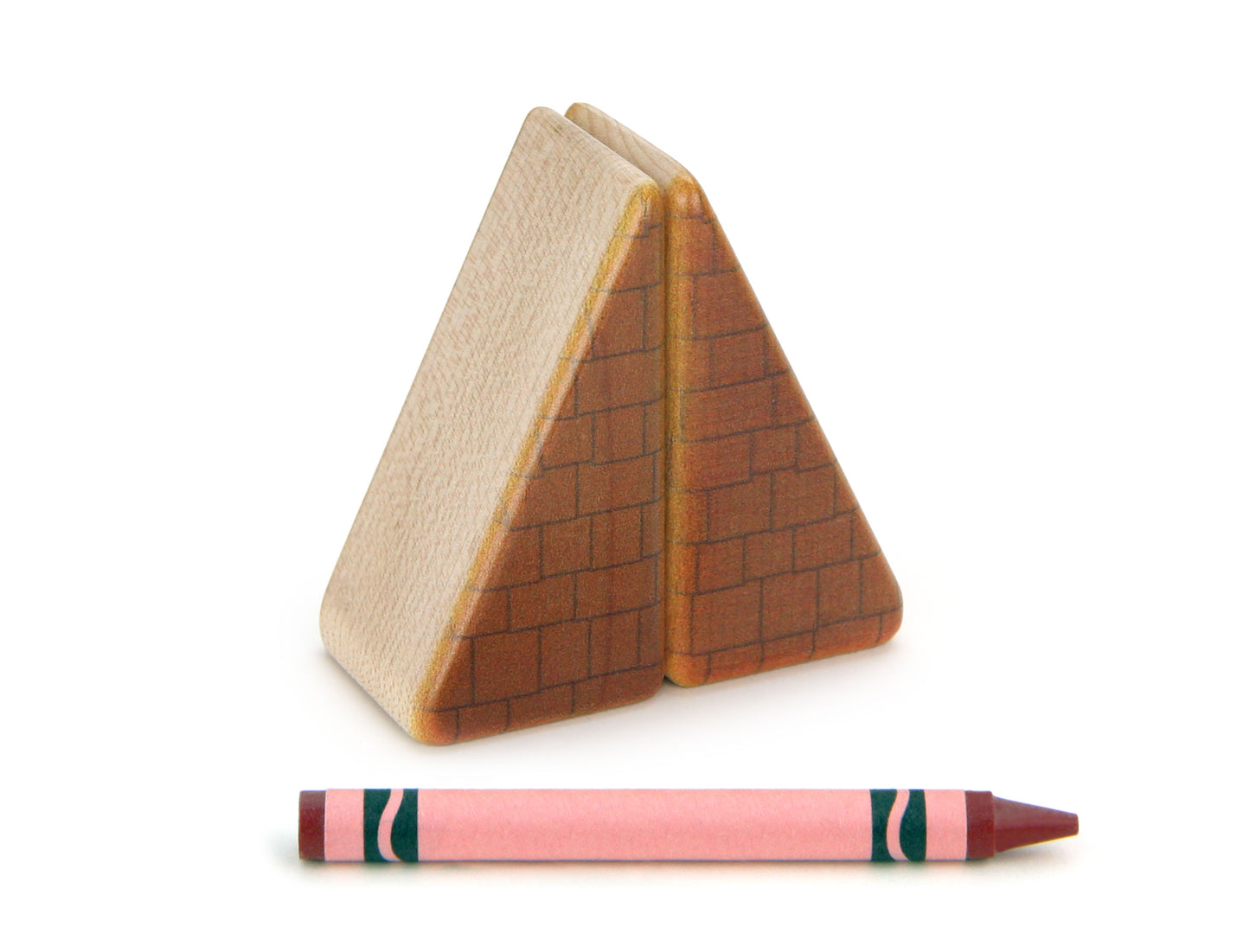 LIMITED! 2x1 Brown Shingle Roof 2 pc. Double-Sided Triangle Building Blocks