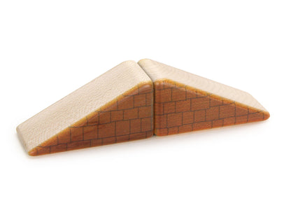 LIMITED! 2x1 Brown Shingle Roof 2 pc. Double-Sided Triangle Building Blocks