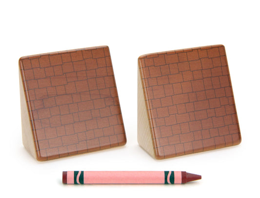 LIMITED! 2x2 Brown Shingle Roof 2 pc. Slant Building Blocks