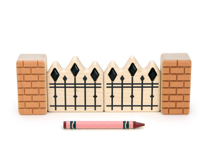 LIMITED! Brownstone Fence Building Block Set
