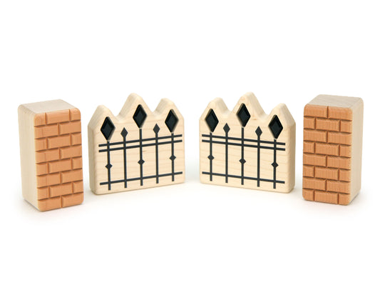 LIMITED! Brownstone Fence Building Block Set