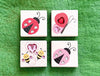 LIMITED! Valentine Love Bugs 4 pc. Gem Block Set