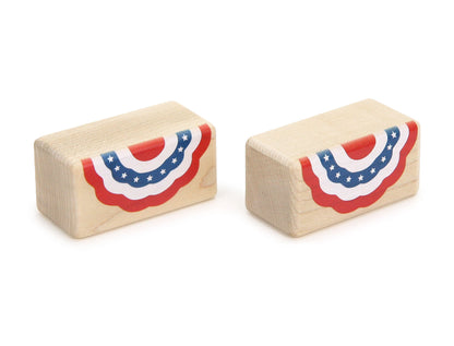 LIMITED! Patriotic Bunting 2 pc. Block Set
