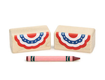 LIMITED! Patriotic Bunting 2 pc. Block Set