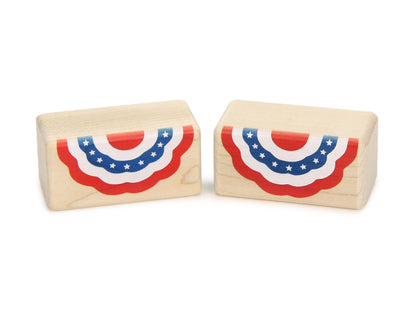 LIMITED! Patriotic Bunting 2 pc. Block Set