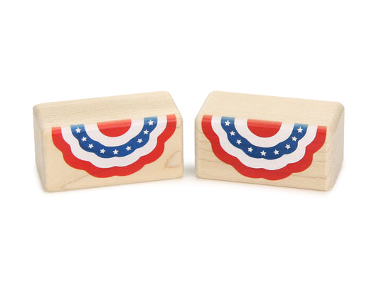 LIMITED! Patriotic Bunting 2 pc. Block Set