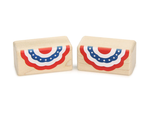 LIMITED! Patriotic Bunting 2 pc. Block Set