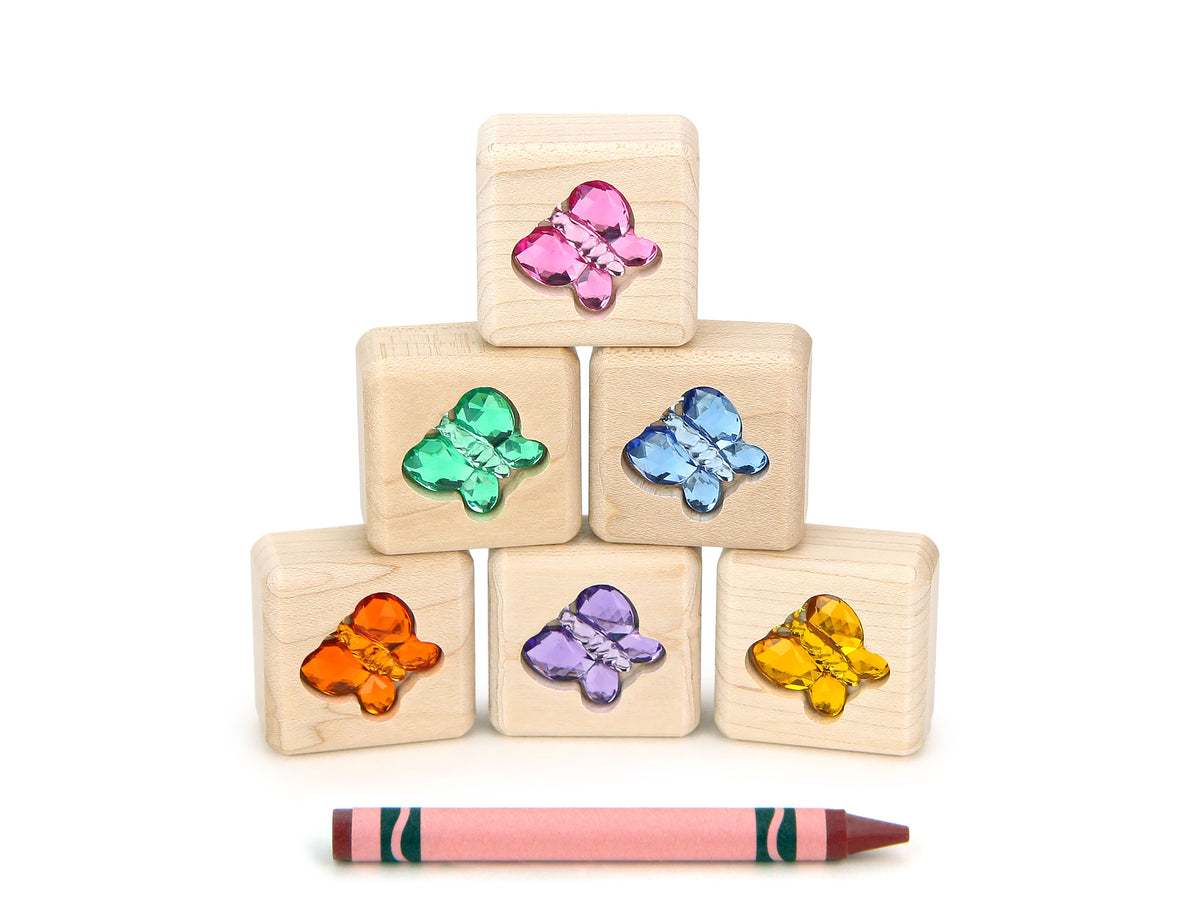 Butterfly Gem Blocks 6 pc. Set