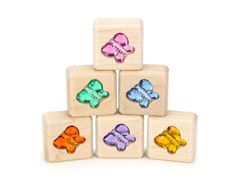 Butterfly Gem Blocks 6 pc. Set