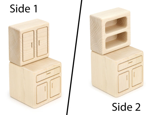 Kitchen Cabinet - Natural - 1:12 Scale Furniture Solid Maple Blocks