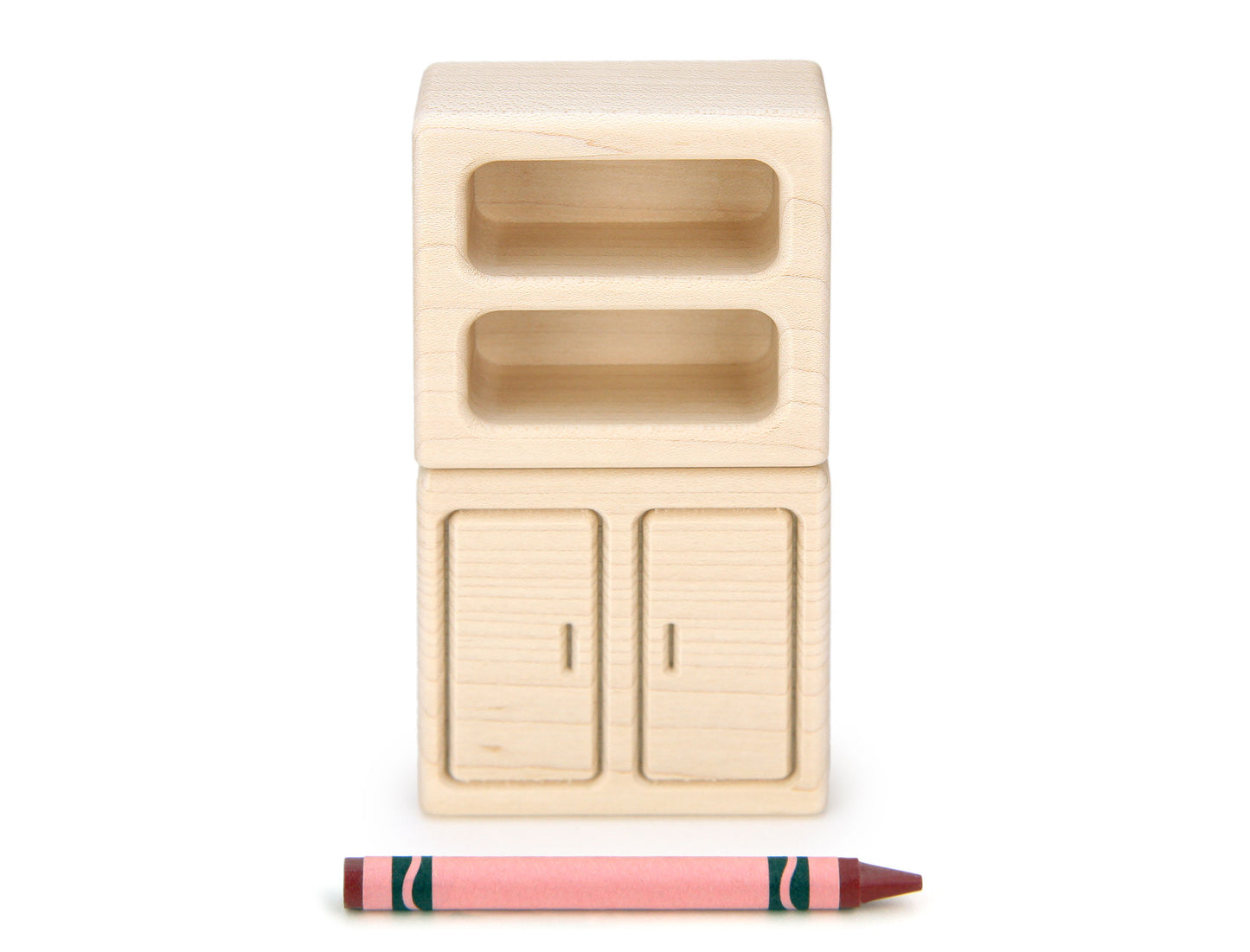 Cabinet & Shelf Set - Natural - 1:12 Scale Furniture Solid Maple Block