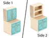 LIMITED! Kitchen Cabinet - Teal - 1:12 Scale Furniture Solid Maple Blocks