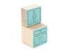 LIMITED! Kitchen Cabinet - Teal - 1:12 Scale Furniture Solid Maple Blocks