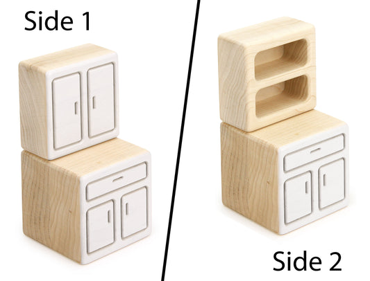 Kitchen Cabinet - White - 1:12 Scale Furniture Solid Maple Blocks