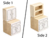 Kitchen Cabinet - White - 1:12 Scale Furniture Solid Maple Blocks