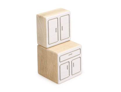 Kitchen Cabinet - White - 1:12 Scale Furniture Solid Maple Blocks