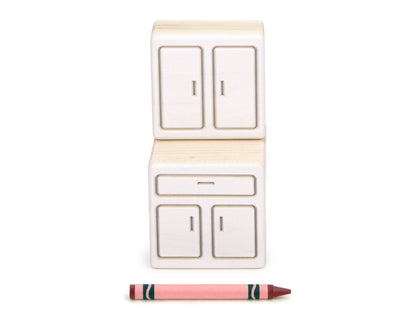 Kitchen Cabinet - White - 1:12 Scale Furniture Solid Maple Blocks