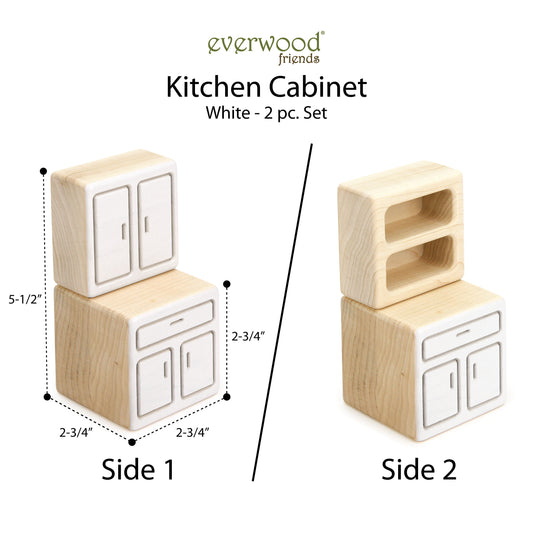 Kitchen Cabinet - White - 1:12 Scale Furniture Solid Maple Blocks