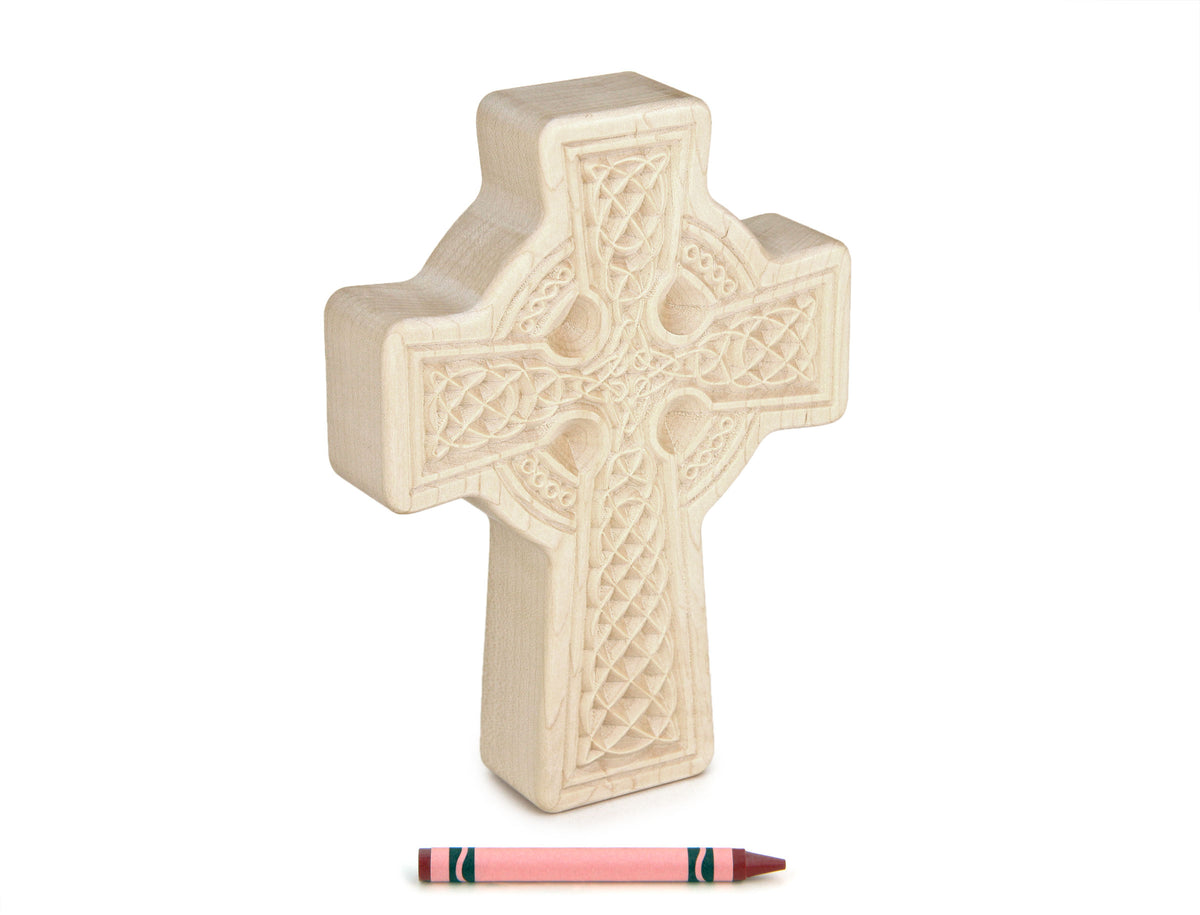 Large Celtic Cross Carved Maple Block