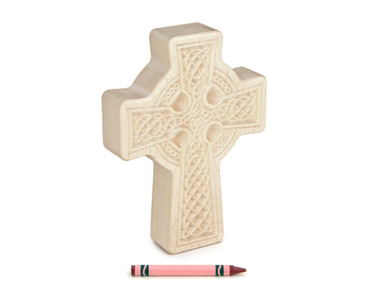 Large Celtic Cross Carved Maple Block