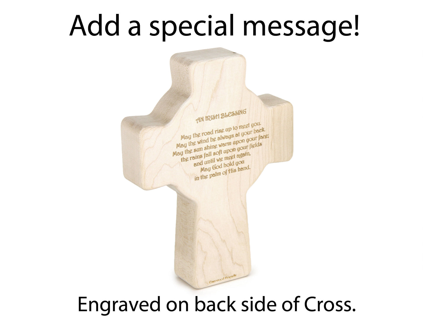 Large Celtic Cross Carved Maple Block
