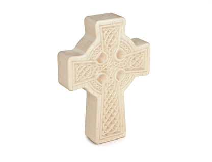 Large Celtic Cross Carved Maple Block