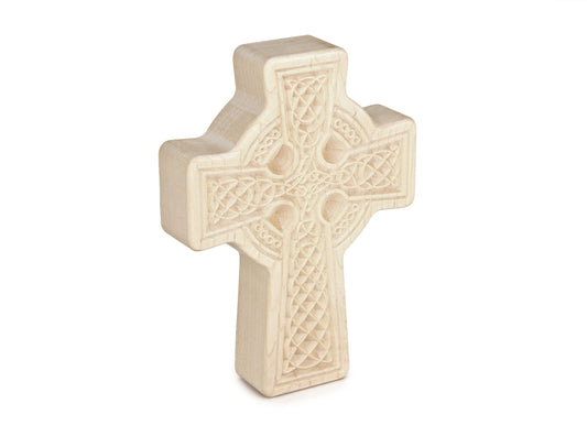 Large Celtic Cross Carved Maple Block