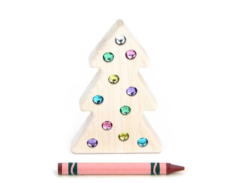 LIMITED! Small 4" Pastel Christmas Tree Gem Block