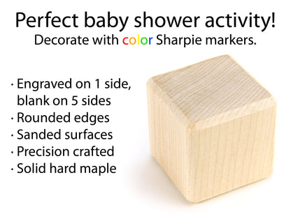 0-9 Outline Engraved Maple Number Blocks
