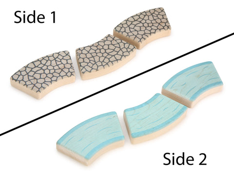 Cobblestone/River Curve Path 3 pc. Double-sided Block Set