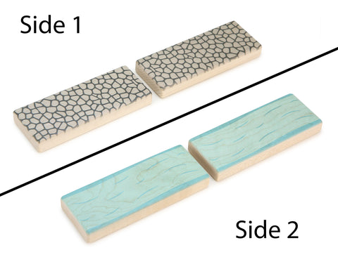 Cobblestone/River Straight Path 2 pc. Double-sided Block Set
