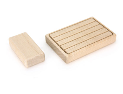Coffee Table - Natural - 1:12 Scale Furniture Solid Maple Blocks